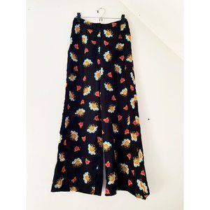 Vintage Hippie Happy Cloud Print Wide Legged Pants